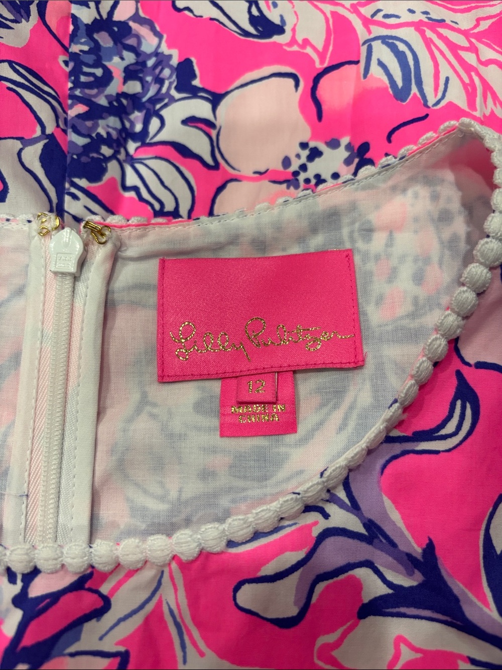 Lilly Pulitzer Alivia Floral Eyelet Dress in Pink Tropics Print 10 /12 - Picture 12 of 13